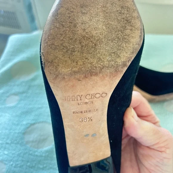 Jimmy Choo Black Suede Heels - Picture 3 of 8